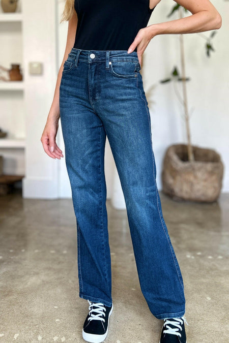 Judy Blue Full Size Tummy Control Straight Jeans | Sleekdenim.com