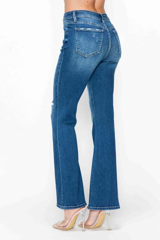 Bytos Full Size High Rise Bootcut Jeans with Pockets