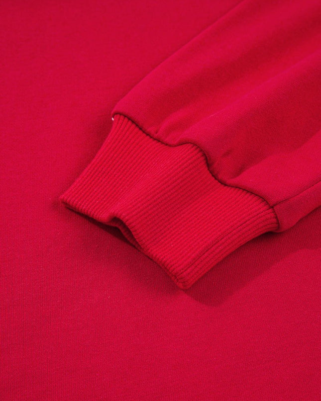 Fiery Red Varsity Striped Detail Cropped Pullover Wide Leg Pants 2pcs Outfit - Sleekdenim.com