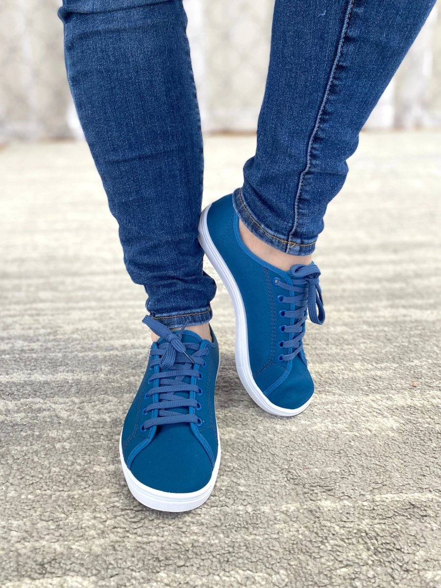 Free Spirit Sneakers in Blue - Sleekdenim.com