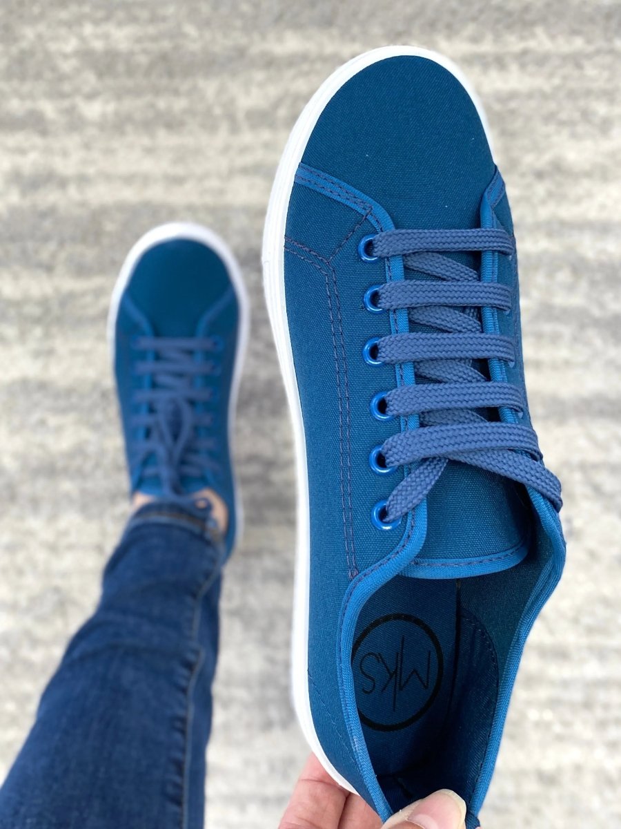 Free Spirit Sneakers in Blue - Sleekdenim.com