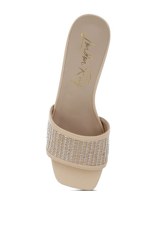 Gisella Raffia Slip On Sandals - Sleekdenim.com