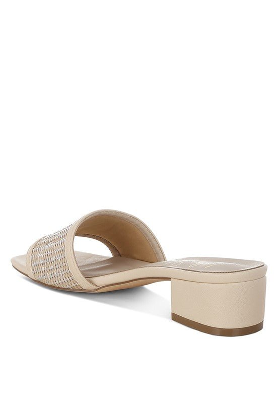 Gisella Raffia Slip On Sandals - Sleekdenim.com