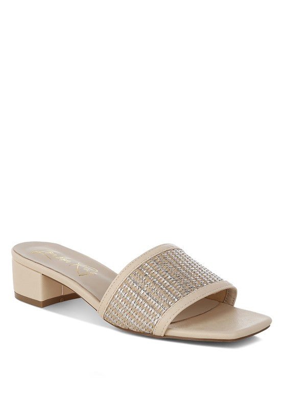 Gisella Raffia Slip On Sandals - Sleekdenim.com