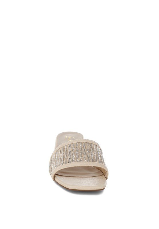 Gisella Raffia Slip On Sandals - Sleekdenim.com