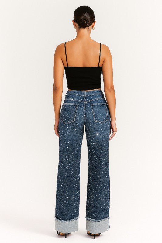 GJG Denim Gary Low Rise Rhinestone Jean Monterey Wash - Sleekdenim.com