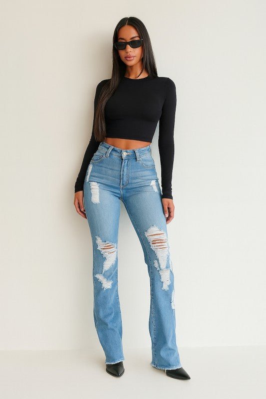 GJG Denim Premium USA Denim Bootcut Jean High Rise - Sleekdenim.com