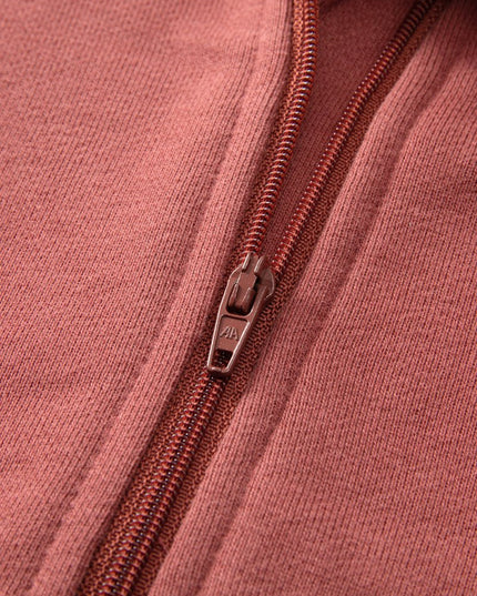 Gray Zip Up Stand Collar Ribbed Thumbhole Sleeve Sweatshirt - Sleekdenim.com