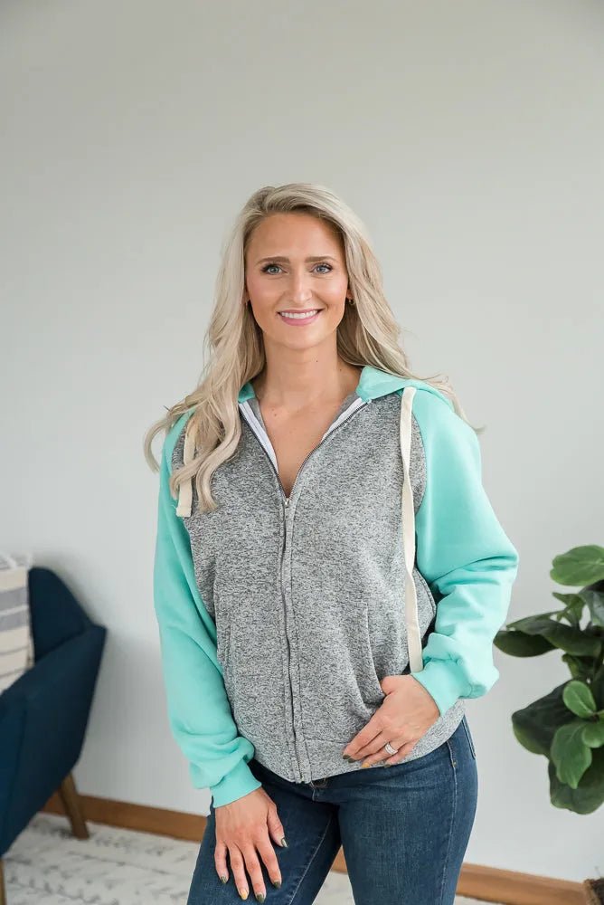 How It's Mint to Be Zip Hoodie - Sleekdenim.com