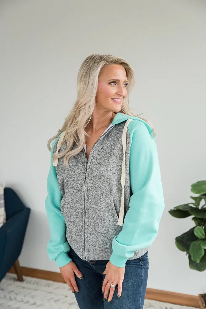 How It's Mint to Be Zip Hoodie - Sleekdenim.com