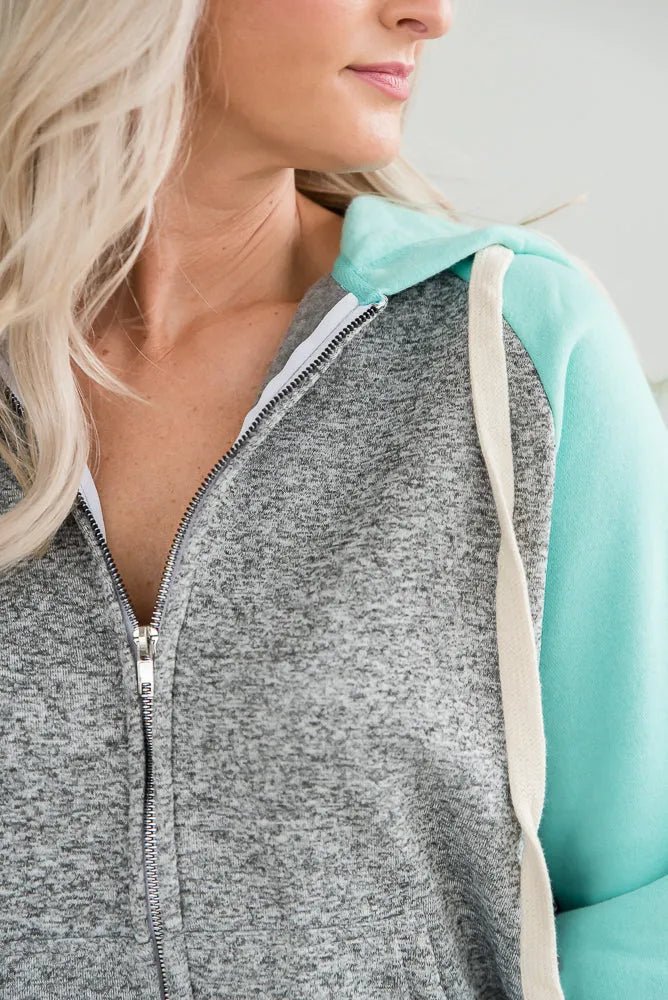 How It's Mint to Be Zip Hoodie - Sleekdenim.com