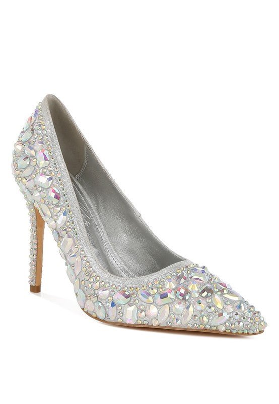 Iceout Diamante & Rhinestone Embellishments Pumps - Sleekdenim.com