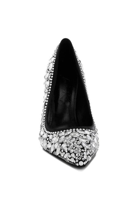 Iceout Diamante & Rhinestone Embellishments Pumps - Sleekdenim.com