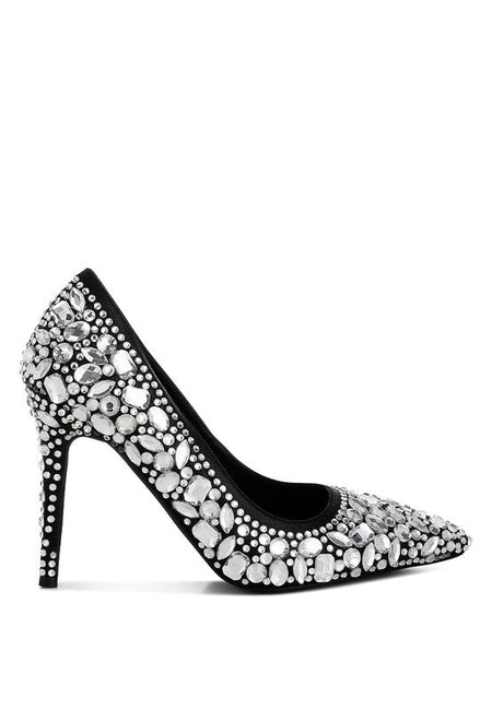 Iceout Diamante & Rhinestone Embellishments Pumps - Sleekdenim.com