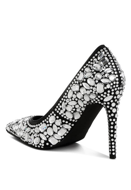 Iceout Diamante & Rhinestone Embellishments Pumps - Sleekdenim.com