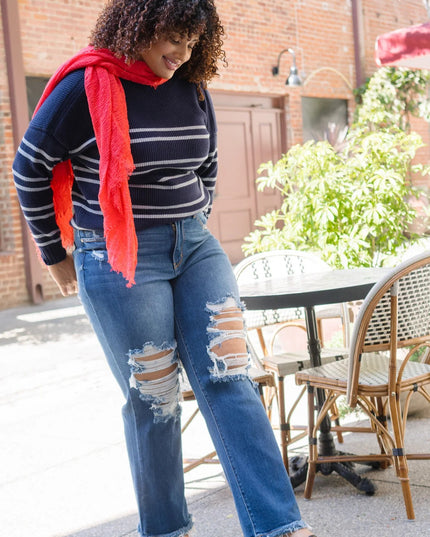 Judy Blue Casual Ripped Fitted Denim Jeans 82605