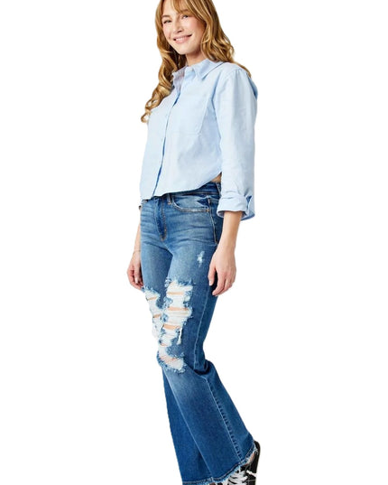 Judy Blue Mid Rise Dad Denim Jeans 82605 - Sleekdenim.com