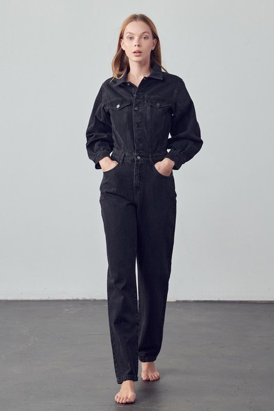 INSANE GENE BALLOON SLEEVE JUMPSUIT - Sleekdenim.com