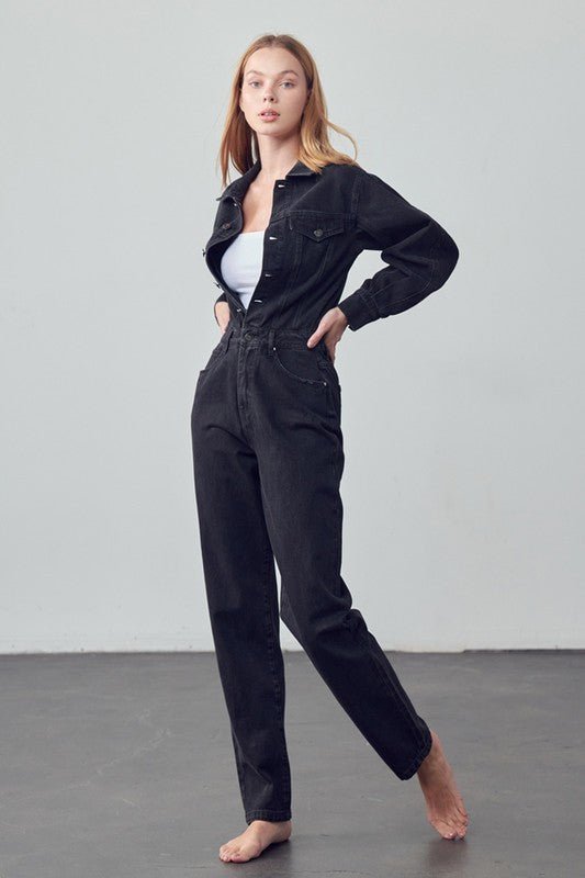 INSANE GENE BALLOON SLEEVE JUMPSUIT - Sleekdenim.com