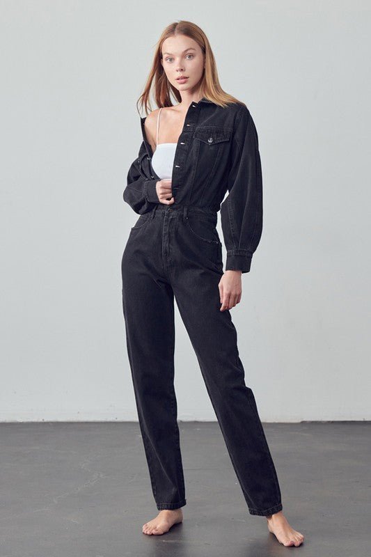INSANE GENE BALLOON SLEEVE JUMPSUIT - Sleekdenim.com