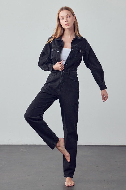 INSANE GENE BALLOON SLEEVE JUMPSUIT - Sleekdenim.com