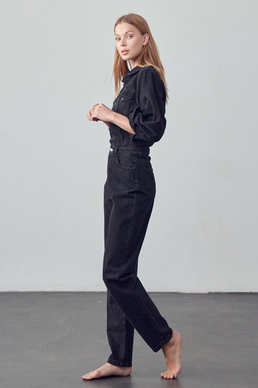 INSANE GENE BALLOON SLEEVE JUMPSUIT - Sleekdenim.com