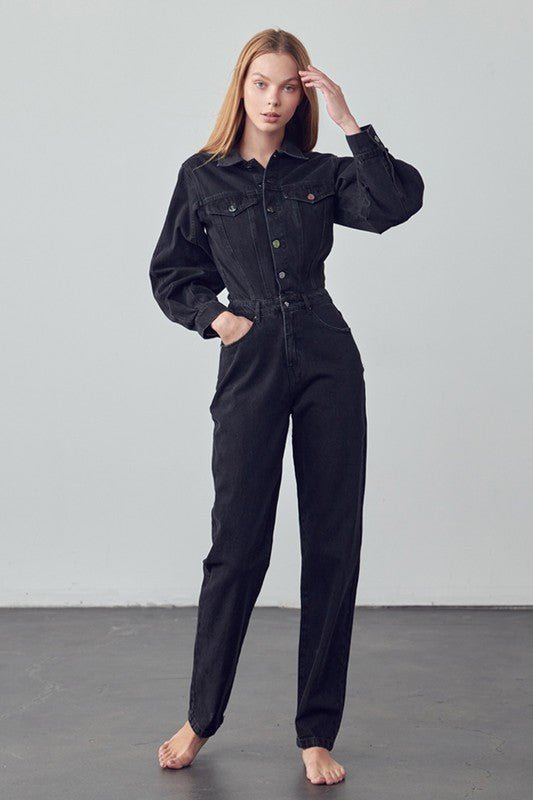 INSANE GENE BALLOON SLEEVE JUMPSUIT - Sleekdenim.com