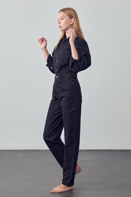INSANE GENE BALLOON SLEEVE JUMPSUIT - Sleekdenim.com