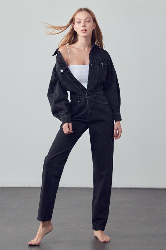 INSANE GENE BALLOON SLEEVE JUMPSUIT - Sleekdenim.com