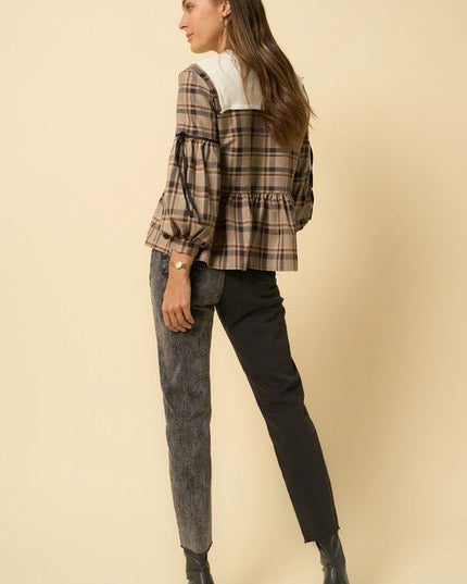 INSANE GENE HIGH RISE CONTRAST WASH TAPERED HEM MOM JEANS  - Sleekdenim.com