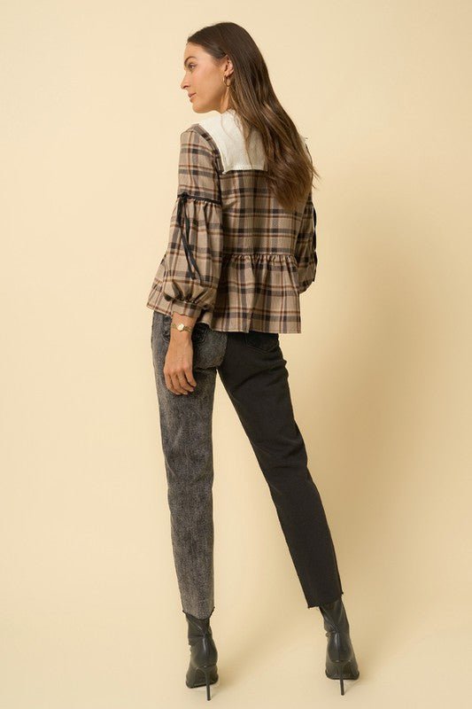 INSANE GENE HIGH RISE CONTRAST WASH TAPERED HEM MOM JEANS  - Sleekdenim.com