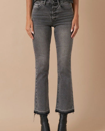 INSANE GENE HIGH RISE CROP BOOTCUT DENIM JEANS - Sleekdenim.com