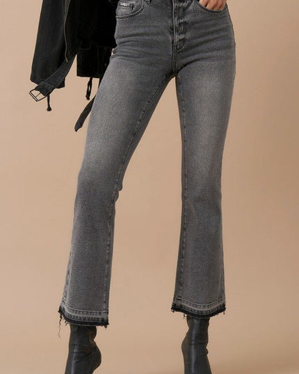 INSANE GENE HIGH RISE CROP BOOTCUT DENIM JEANS - Sleekdenim.com