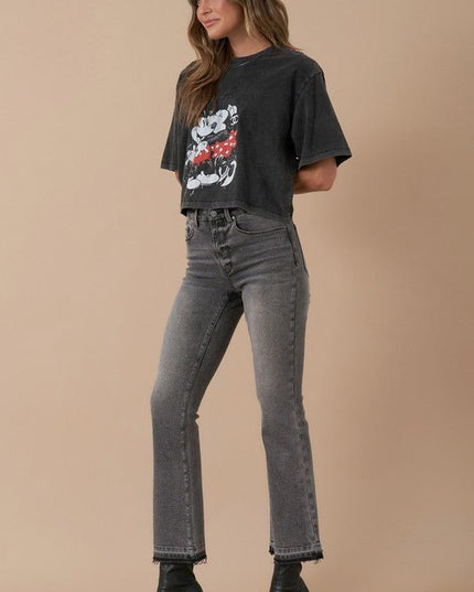 INSANE GENE HIGH RISE CROP BOOTCUT DENIM JEANS - Sleekdenim.com