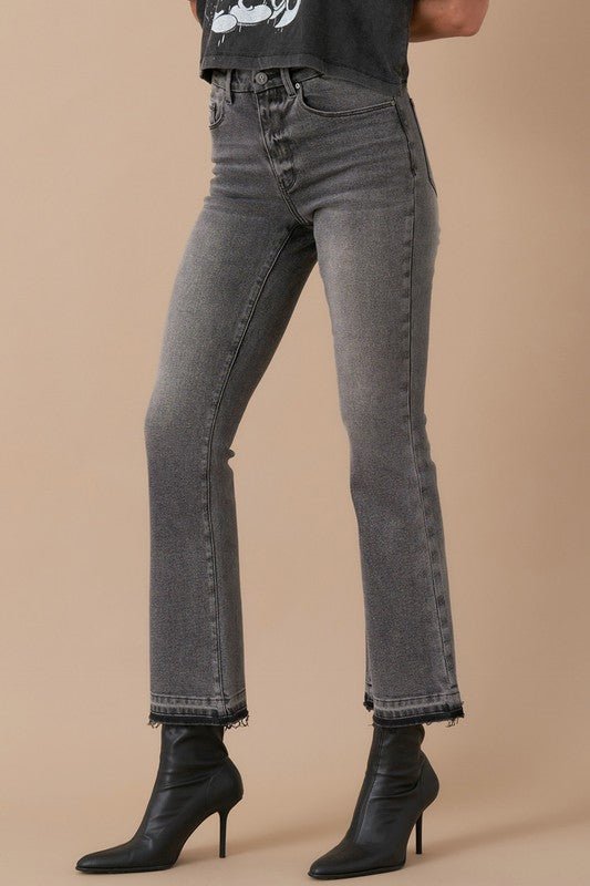 INSANE GENE HIGH RISE CROP BOOTCUT DENIM JEANS - Sleekdenim.com