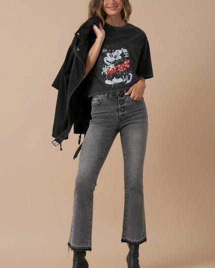 INSANE GENE HIGH RISE CROP BOOTCUT DENIM JEANS - Sleekdenim.com