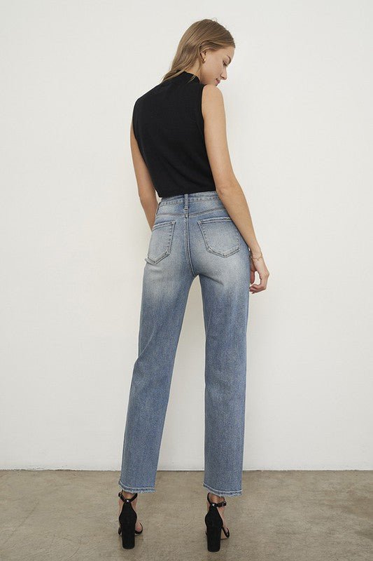 INSANE GENE HIGH RISE CROSS OVER GIRLFRIEND JEANS - Sleekdenim.com