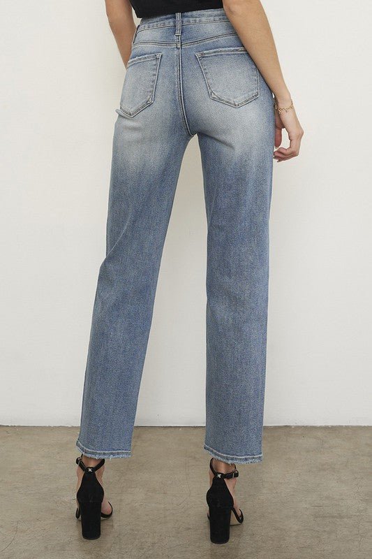 INSANE GENE HIGH RISE CROSS OVER GIRLFRIEND JEANS - Sleekdenim.com