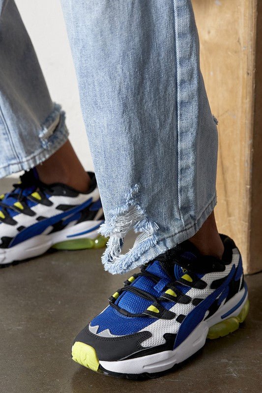 INSANE GENE HIGH RISE DESTROYED ANKLE LENGTH STRAIGHT LEG JEANS - Sleekdenim.com