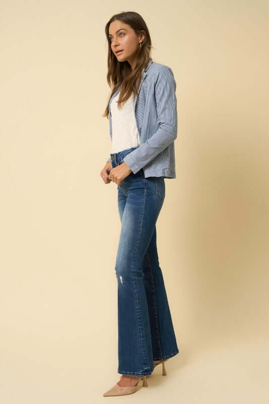INSANE GENE HIGH RISE FLARE JEANS - Sleekdenim.com