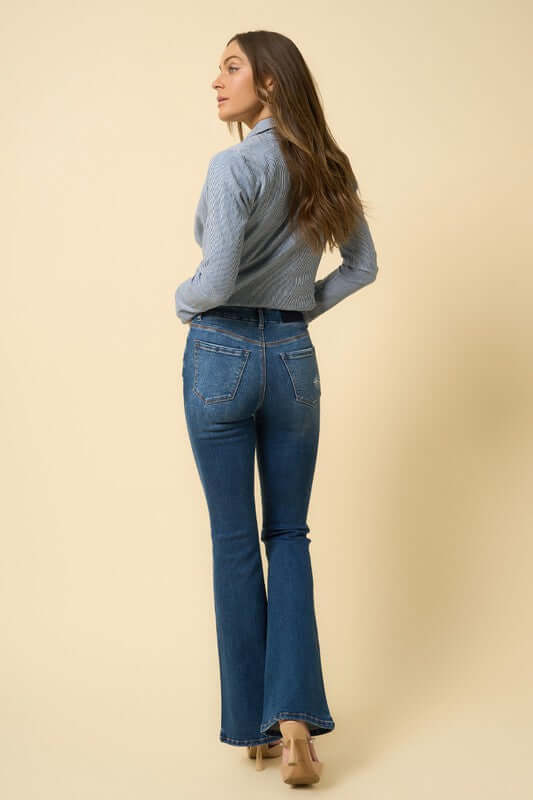 INSANE GENE HIGH RISE FLARE JEANS - Sleekdenim.com