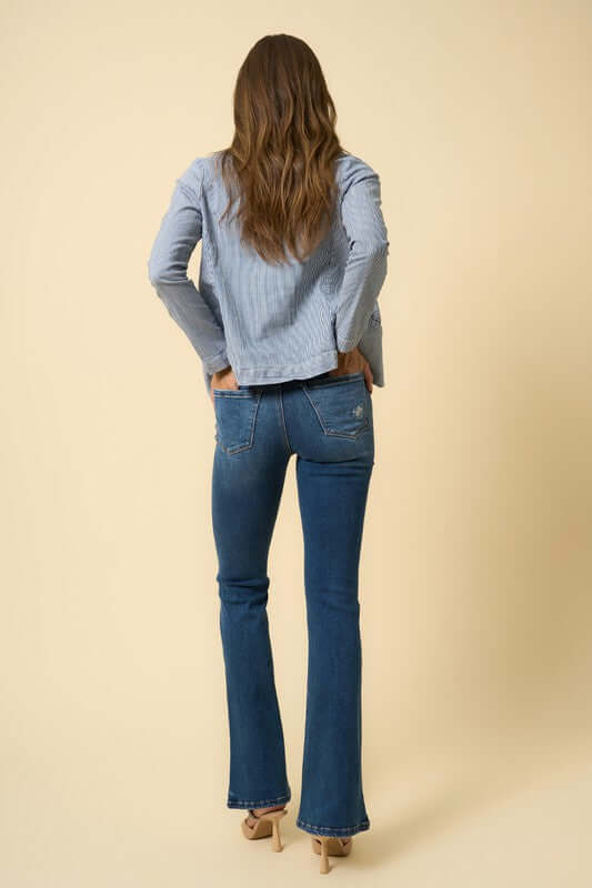 INSANE GENE HIGH RISE FLARE JEANS - Sleekdenim.com