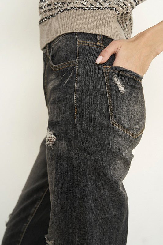 INSANE GENE HIGH RISE GIRLFRIEND JEANS - Sleekdenim.com