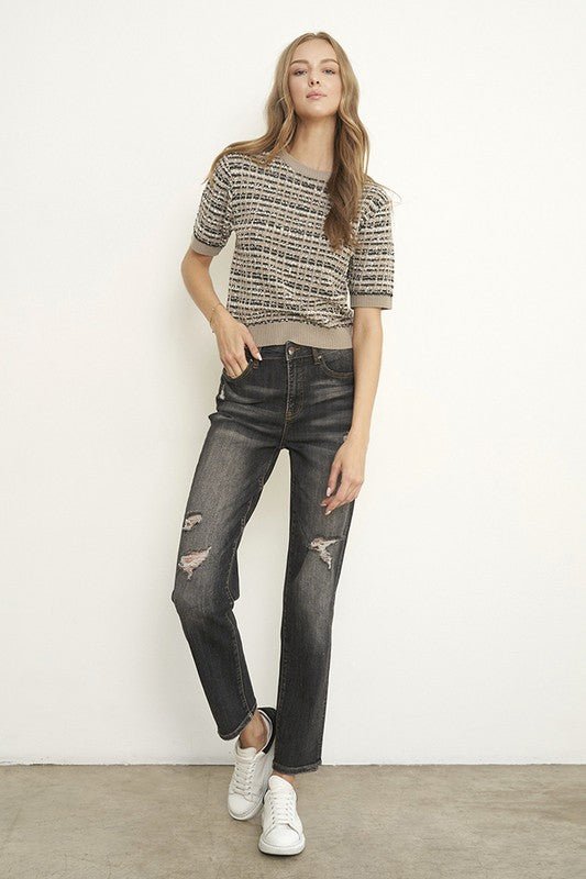INSANE GENE HIGH RISE GIRLFRIEND JEANS - Sleekdenim.com