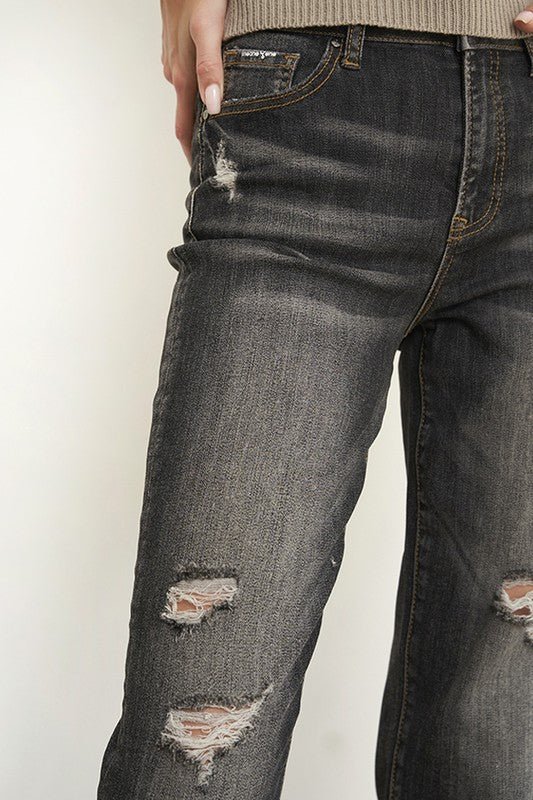 INSANE GENE HIGH RISE GIRLFRIEND JEANS - Sleekdenim.com