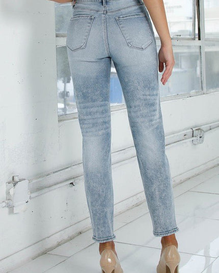 INSANE GENE HIGH RISE GIRLFRINED JEANS LIGHT WASH - Sleekdenim.com