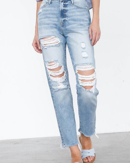 INSANE GENE HIGH RISE MOM JEANS - Sleekdenim.com