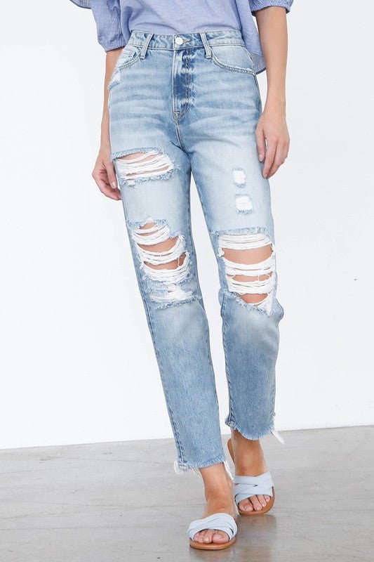 INSANE GENE HIGH RISE MOM JEANS - Sleekdenim.com