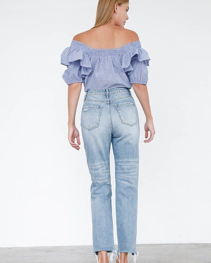 INSANE GENE HIGH RISE MOM JEANS - Sleekdenim.com