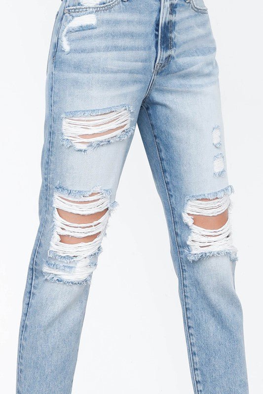INSANE GENE HIGH RISE MOM JEANS - Sleekdenim.com